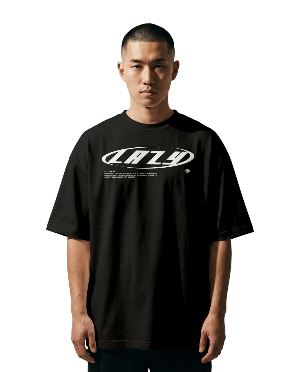 LAZY OVAL LOGO T-SHIRT BLACK